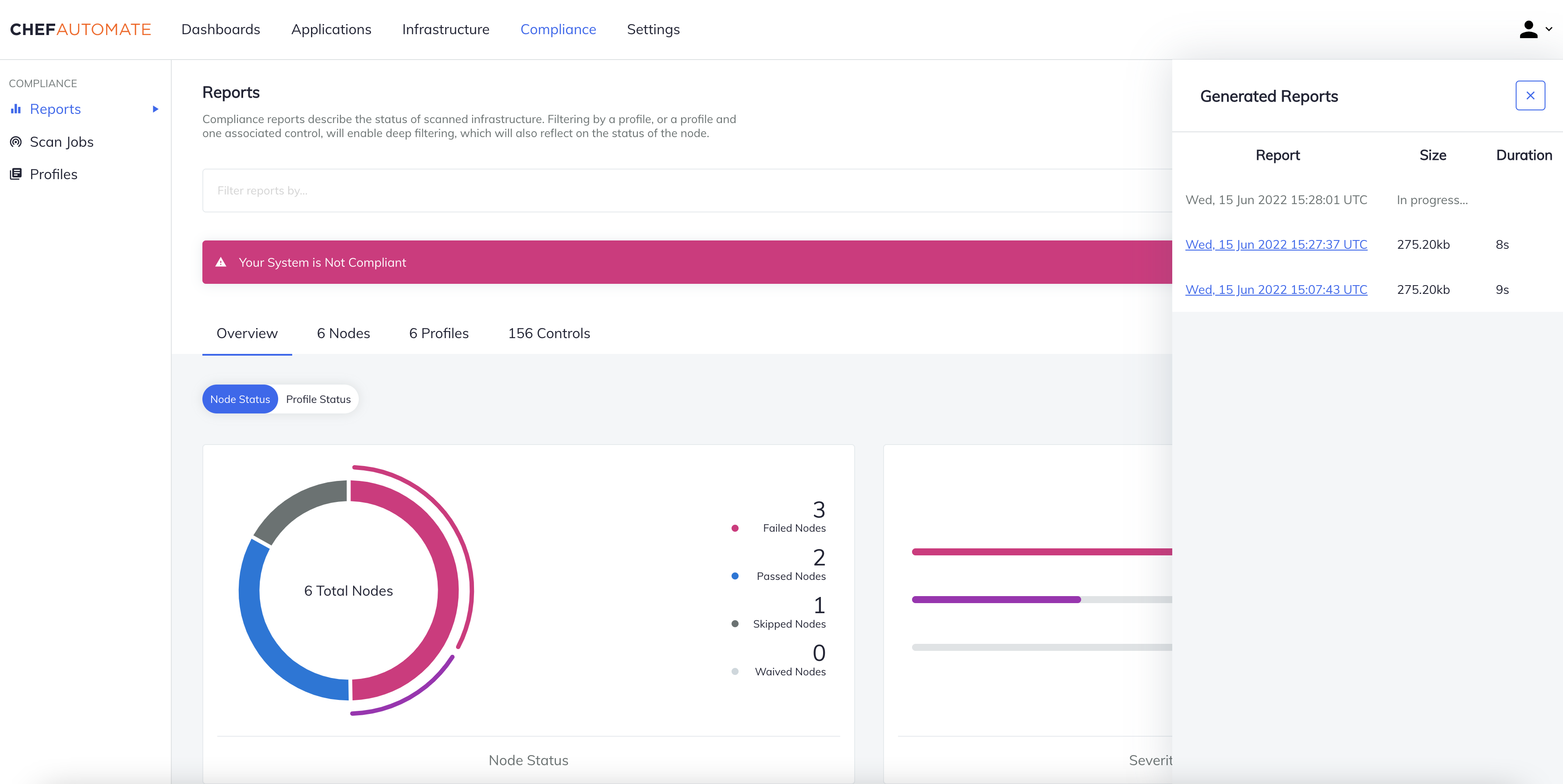 Report Generation Status Check Panel